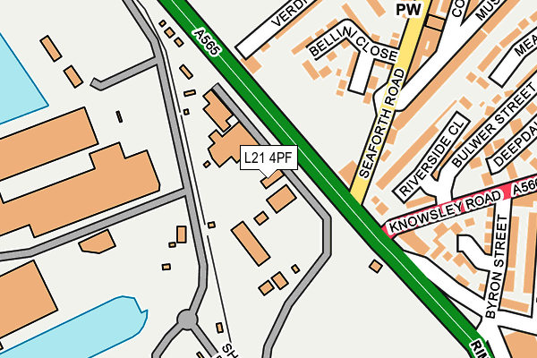 L21 4PF map - OS OpenMap – Local (Ordnance Survey)
