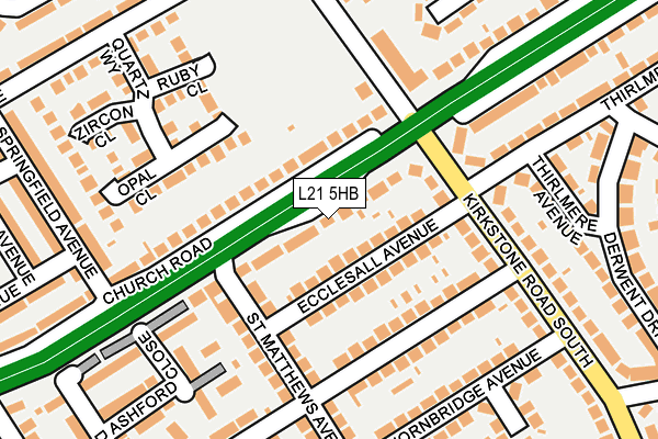 L21 5HB map - OS OpenMap – Local (Ordnance Survey)