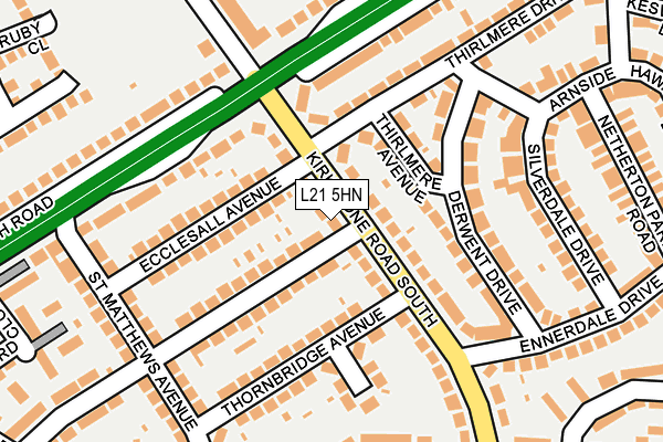 L21 5HN map - OS OpenMap – Local (Ordnance Survey)