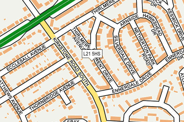 L21 5HS map - OS OpenMap – Local (Ordnance Survey)