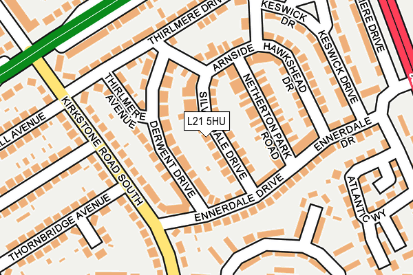 L21 5HU map - OS OpenMap – Local (Ordnance Survey)