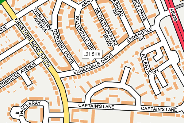 L21 5HX map - OS OpenMap – Local (Ordnance Survey)