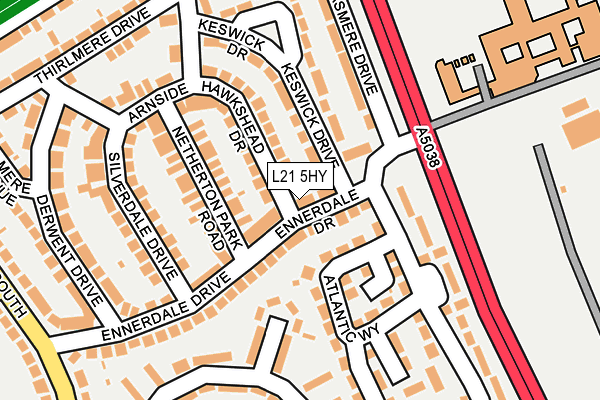 L21 5HY map - OS OpenMap – Local (Ordnance Survey)