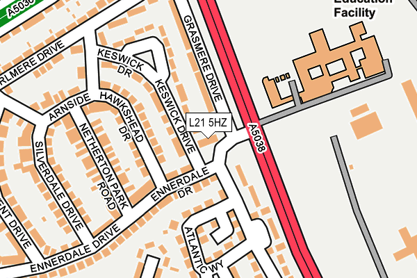 L21 5HZ map - OS OpenMap – Local (Ordnance Survey)