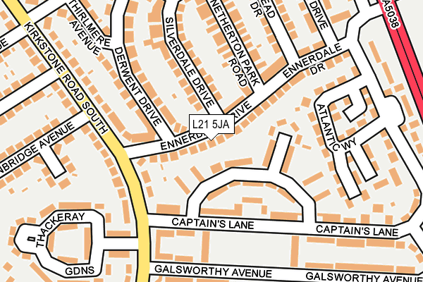 L21 5JA map - OS OpenMap – Local (Ordnance Survey)