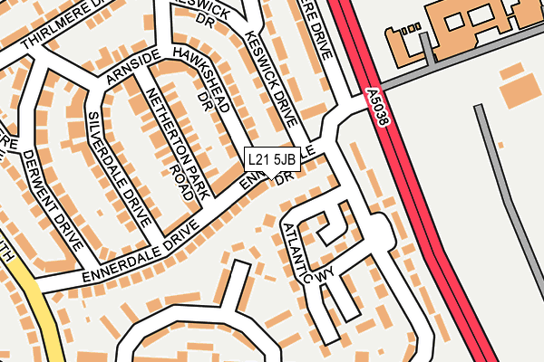 L21 5JB map - OS OpenMap – Local (Ordnance Survey)