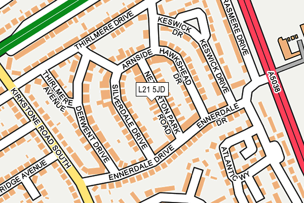 L21 5JD map - OS OpenMap – Local (Ordnance Survey)