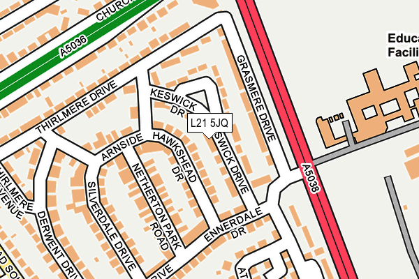 L21 5JQ map - OS OpenMap – Local (Ordnance Survey)