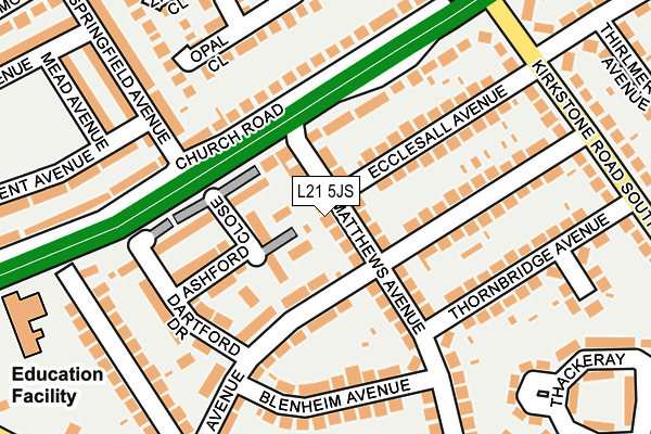 L21 5JS map - OS OpenMap – Local (Ordnance Survey)