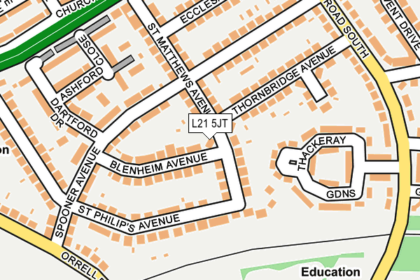 L21 5JT map - OS OpenMap – Local (Ordnance Survey)