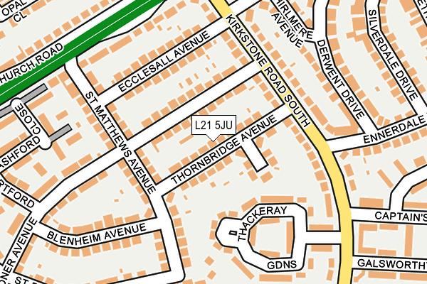 L21 5JU map - OS OpenMap – Local (Ordnance Survey)