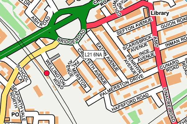L21 6NA map - OS OpenMap – Local (Ordnance Survey)