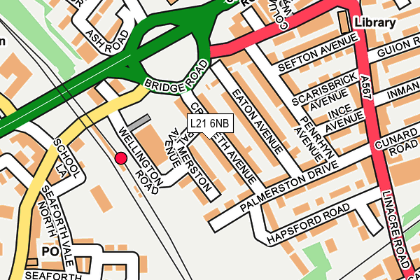L21 6NB map - OS OpenMap – Local (Ordnance Survey)