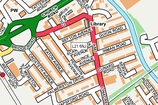 L21 6NJ map - OS OpenMap – Local (Ordnance Survey)