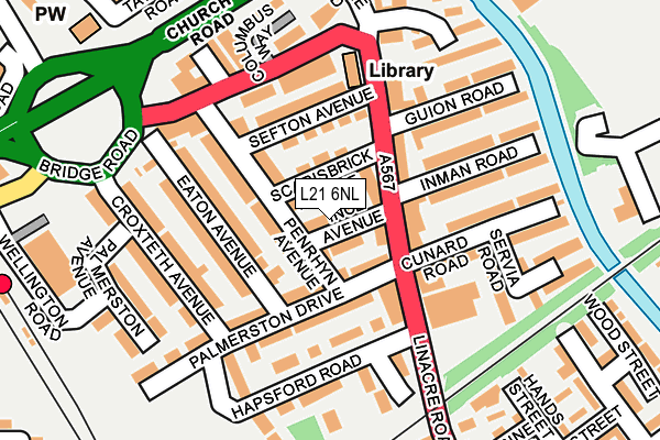 L21 6NL map - OS OpenMap – Local (Ordnance Survey)