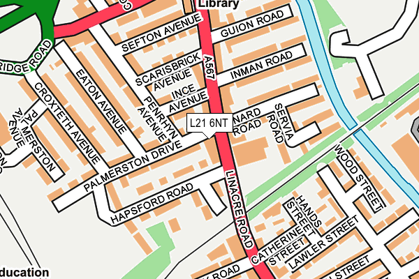 L21 6NT map - OS OpenMap – Local (Ordnance Survey)