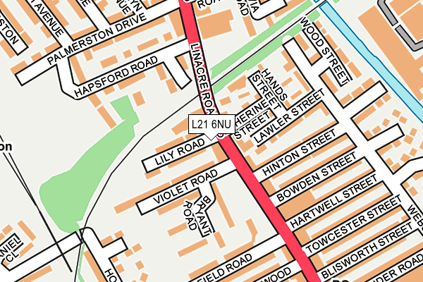 L21 6NU map - OS OpenMap – Local (Ordnance Survey)