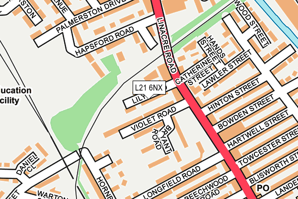 L21 6NX map - OS OpenMap – Local (Ordnance Survey)
