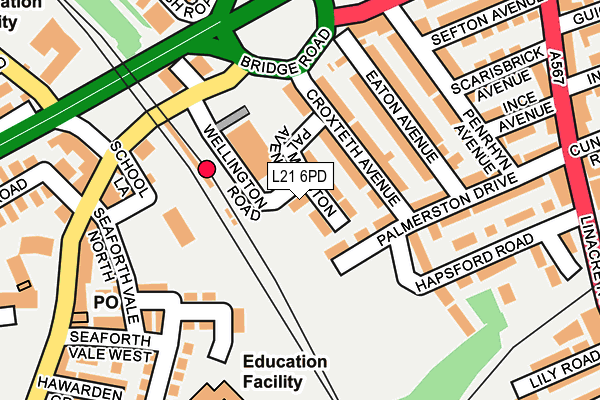 L21 6PD map - OS OpenMap – Local (Ordnance Survey)