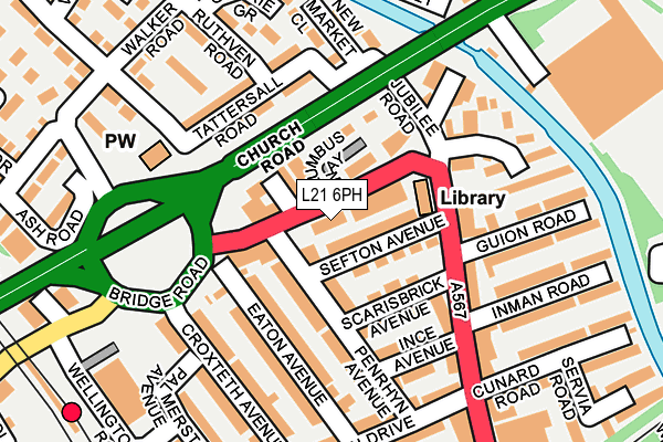 L21 6PH map - OS OpenMap – Local (Ordnance Survey)