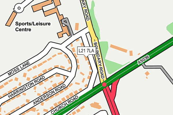 L21 7LA map - OS OpenMap – Local (Ordnance Survey)