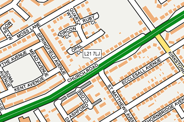 L21 7LJ map - OS OpenMap – Local (Ordnance Survey)