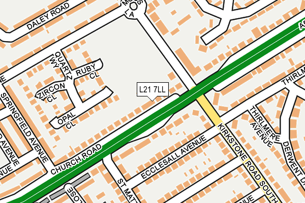 L21 7LL map - OS OpenMap – Local (Ordnance Survey)