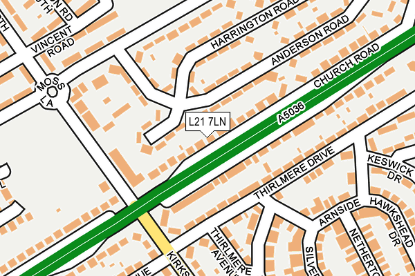 L21 7LN map - OS OpenMap – Local (Ordnance Survey)