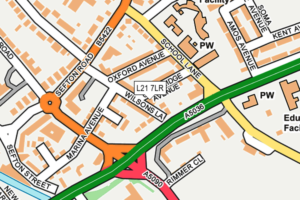 L21 7LR map - OS OpenMap – Local (Ordnance Survey)