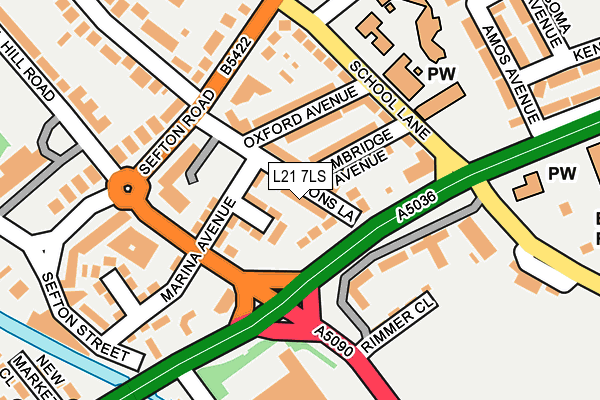 L21 7LS map - OS OpenMap – Local (Ordnance Survey)