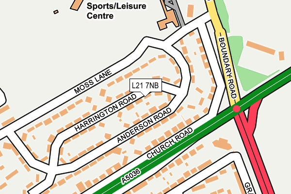 L21 7NB map - OS OpenMap – Local (Ordnance Survey)