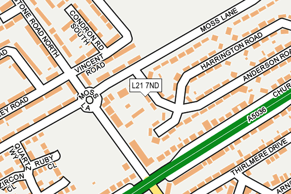 L21 7ND map - OS OpenMap – Local (Ordnance Survey)