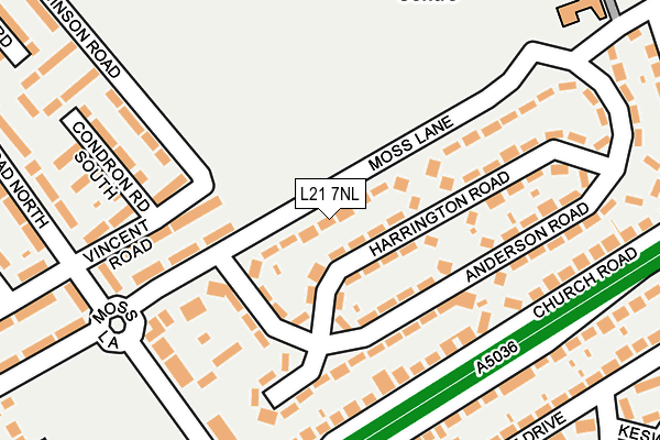 L21 7NL map - OS OpenMap – Local (Ordnance Survey)