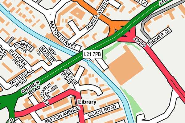 L21 7PB map - OS OpenMap – Local (Ordnance Survey)