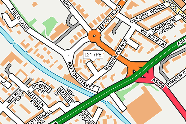 L21 7PE map - OS OpenMap – Local (Ordnance Survey)
