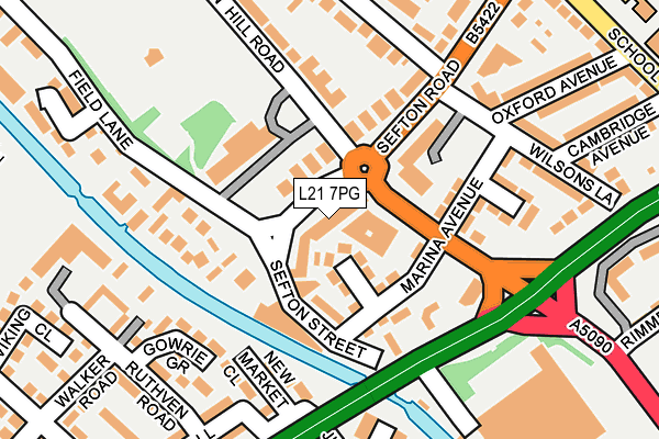 L21 7PG map - OS OpenMap – Local (Ordnance Survey)