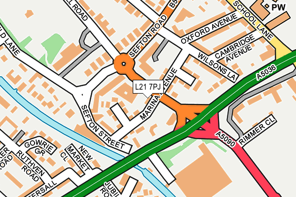 L21 7PJ map - OS OpenMap – Local (Ordnance Survey)