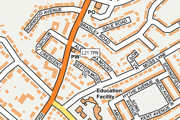 L21 7PN map - OS OpenMap – Local (Ordnance Survey)
