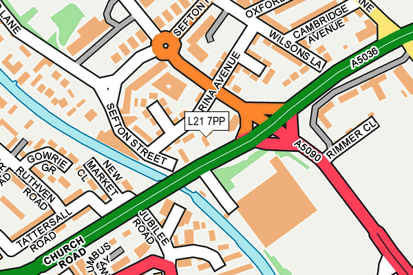 L21 7PP map - OS OpenMap – Local (Ordnance Survey)