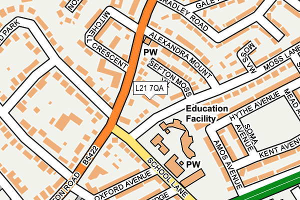 L21 7QA map - OS OpenMap – Local (Ordnance Survey)