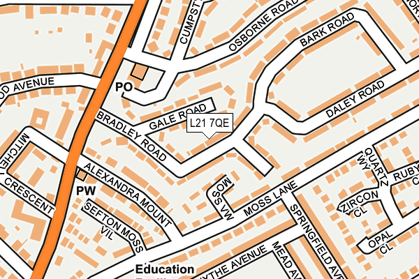 L21 7QE map - OS OpenMap – Local (Ordnance Survey)