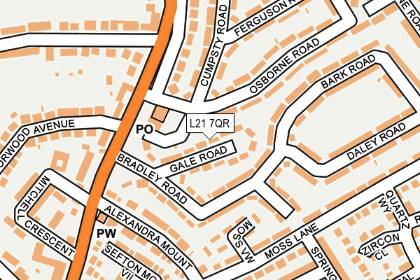 L21 7QR map - OS OpenMap – Local (Ordnance Survey)