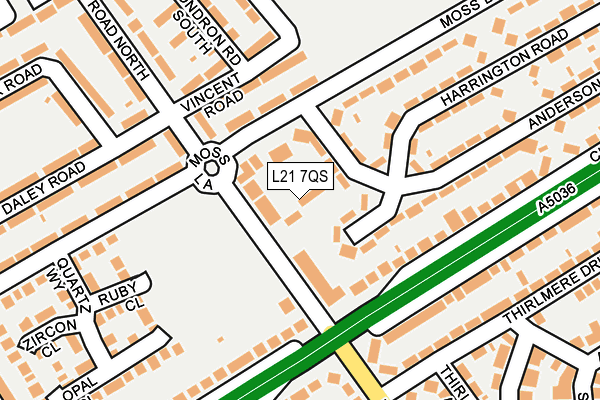 L21 7QS map - OS OpenMap – Local (Ordnance Survey)