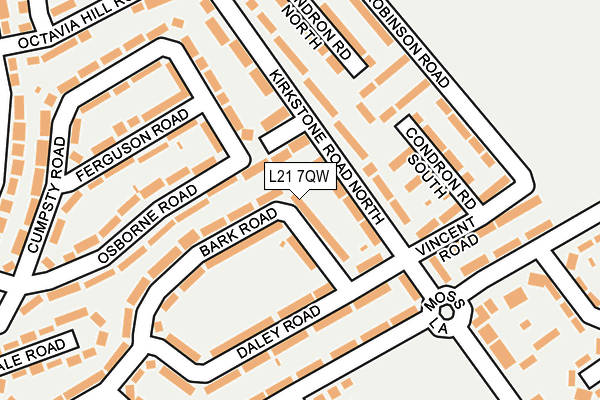 L21 7QW map - OS OpenMap – Local (Ordnance Survey)
