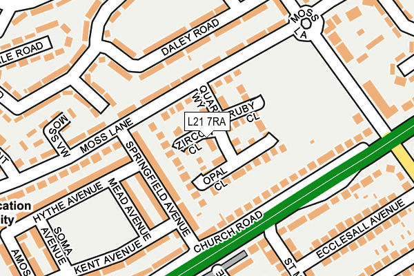 L21 7RA map - OS OpenMap – Local (Ordnance Survey)