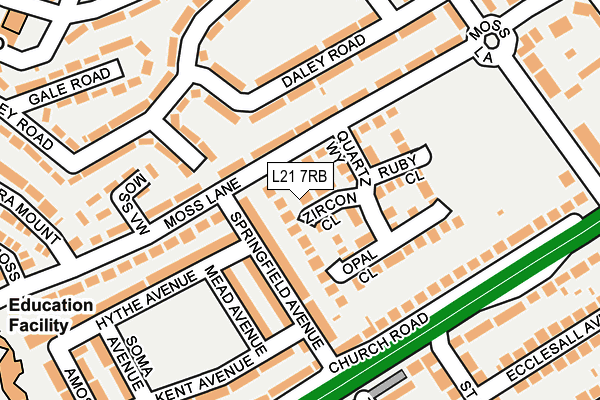 L21 7RB map - OS OpenMap – Local (Ordnance Survey)