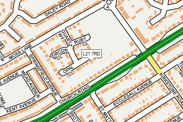 L21 7RD map - OS OpenMap – Local (Ordnance Survey)