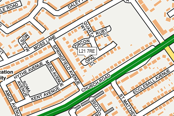 L21 7RE map - OS OpenMap – Local (Ordnance Survey)