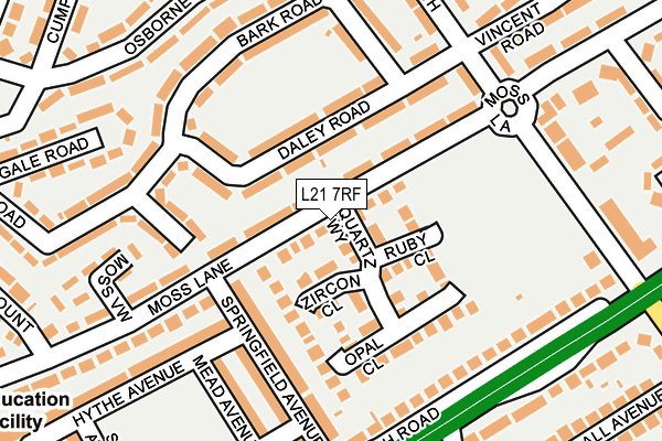 L21 7RF map - OS OpenMap – Local (Ordnance Survey)
