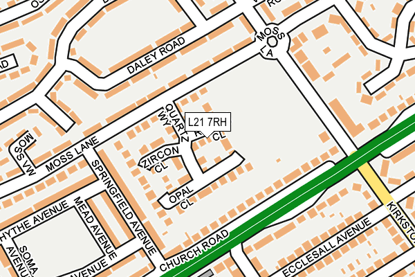 L21 7RH map - OS OpenMap – Local (Ordnance Survey)